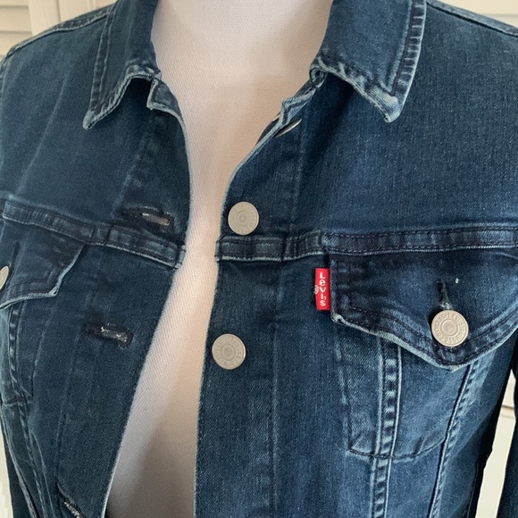 Levi’s Women’s Trucker Jean Jacket in Dark Denim Stretch S40117 Size Small - Picture 2 of 13
